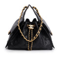 2025 Black Caviar Leather 25 Small Bucket Bag w/ Box