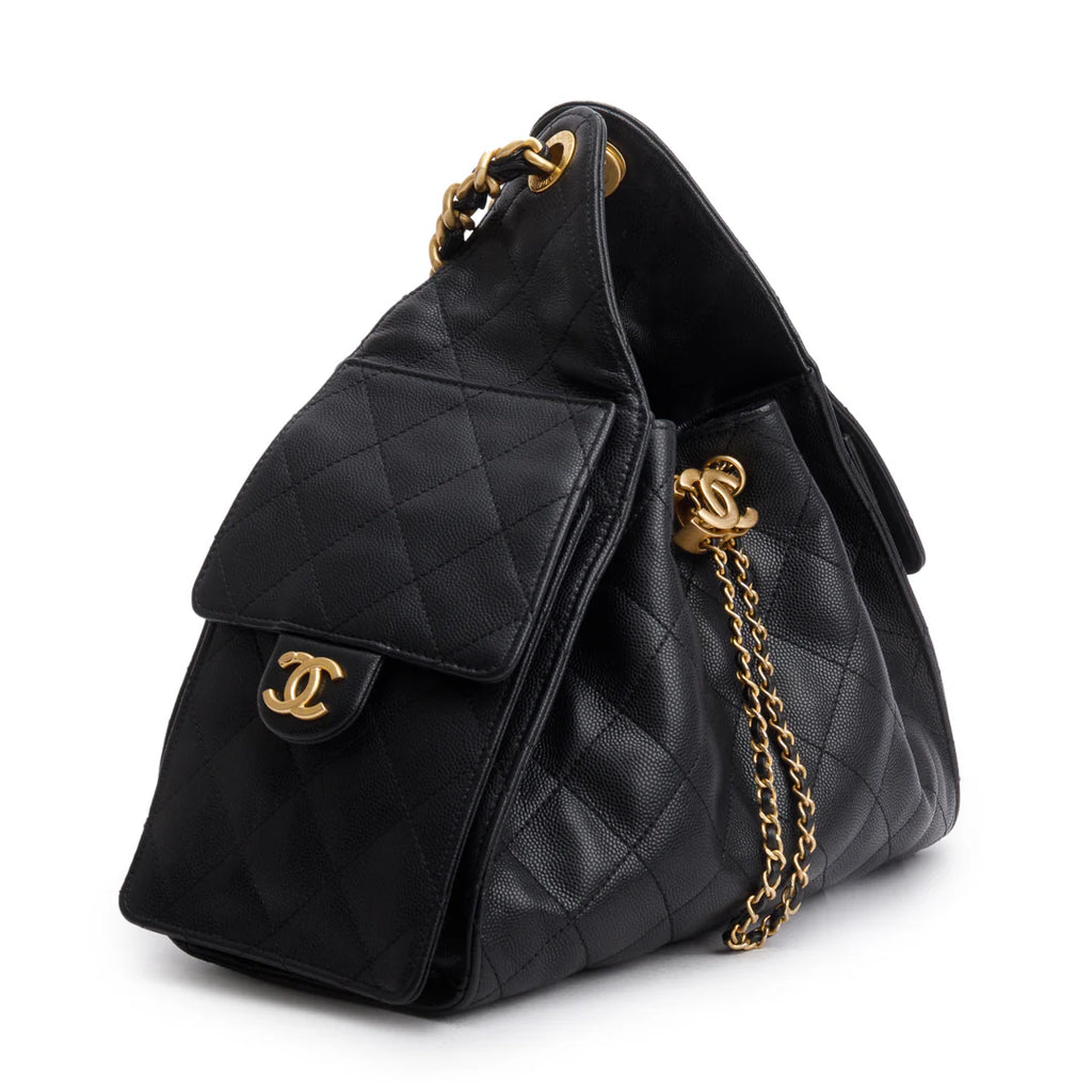 2025 Black Caviar Leather 25 Small Bucket Bag w/ Box &amp; Receipt