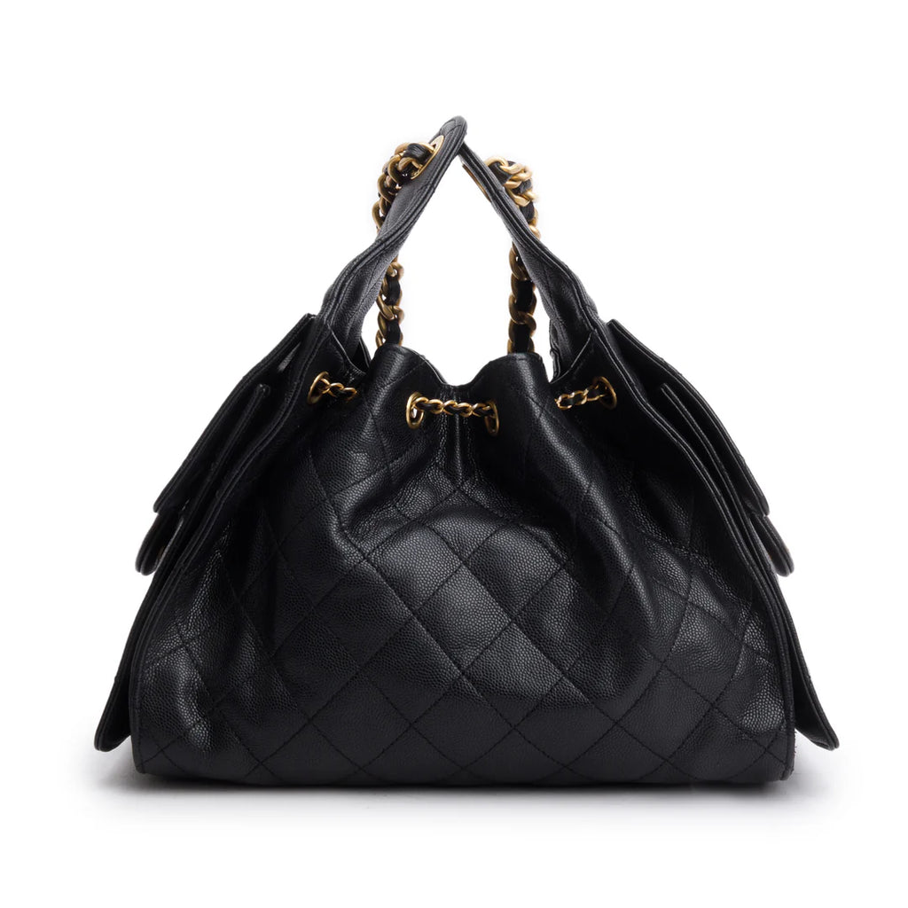 2025 Black Caviar Leather 25 Small Bucket Bag w/ Box &amp; Receipt