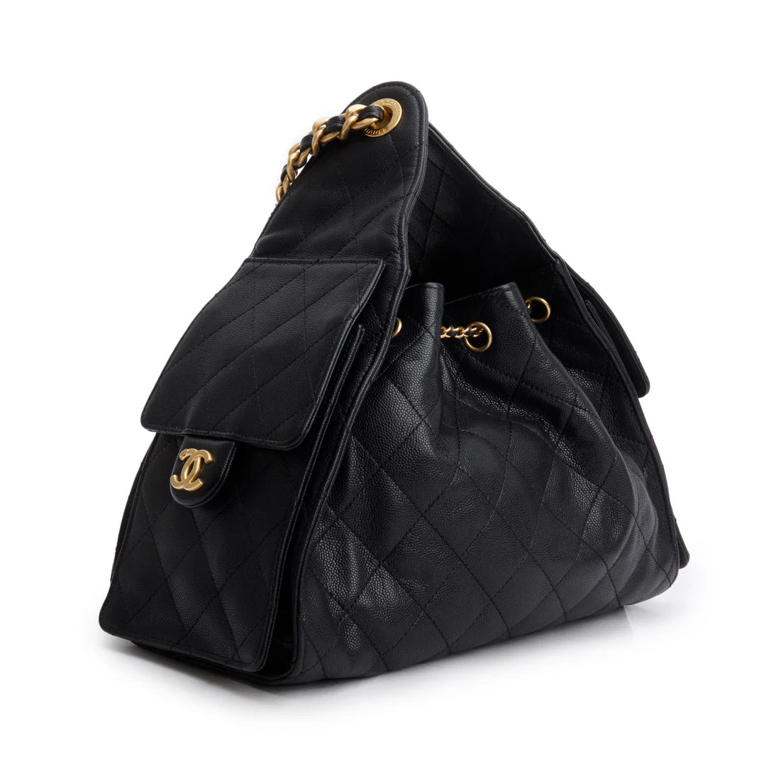 2025 Black Caviar Leather 25 Small Bucket Bag w/ Box &amp; Receipt