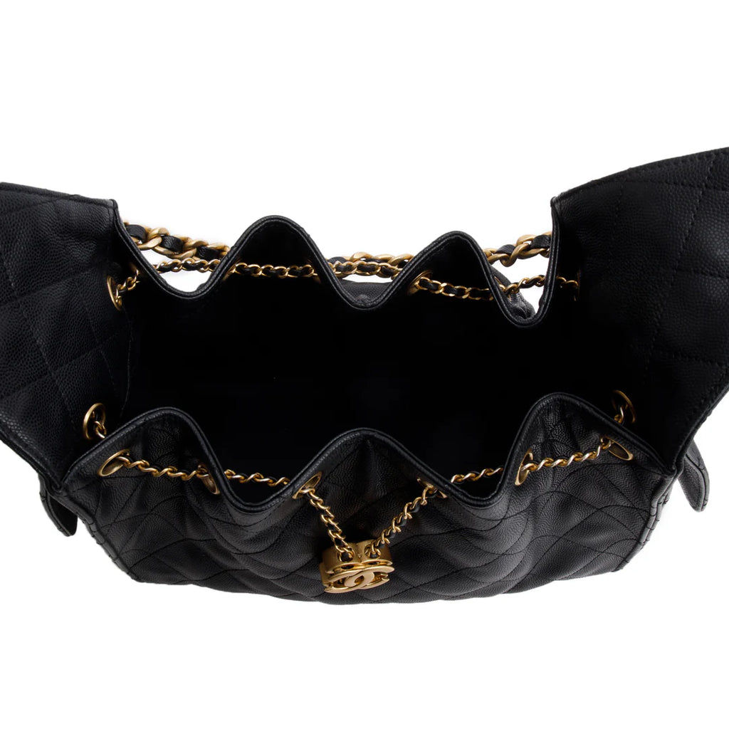 2025 Black Caviar Leather 25 Small Bucket Bag w/ Box &amp; Receipt
