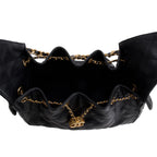 2025 Black Caviar Leather 25 Small Bucket Bag w/ Box