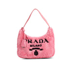 2024 Pink Terry Cloth Mini Re-Edition 2000 Bag w/ Box &amp; Authenticity Card