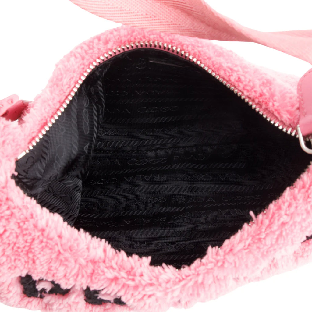 2024 Pink Terry Cloth Mini Re-Edition 2000 Bag w/ Box &amp; Authenticity Card