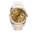 Stainless Steel &amp; 18k Yellow Gold Datejust 36 MM Automatic Watch Gold Dial 16233 w/ Box &amp; Papers