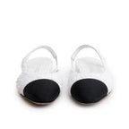 White Tweed Cap Toe CC Slingback Flat, Size 38 w/ Box