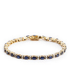 14k Yellow Gold Sapphire &amp; Diamond Bracelet