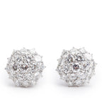 18k White Gold 4.21 tcw. Diamond Cluster Clip-On Earrings