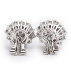 18k White Gold 4.21 tcw. Diamond Cluster Clip-On Earrings