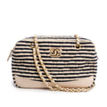 Beige &amp; Black Quilted Jersey Coco Sailor Camera Bag w/ Authenticity Card