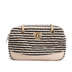 Beige &amp; Black Quilted Jersey Coco Sailor Camera Bag w/ Authenticity Card