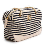 Beige &amp; Black Quilted Jersey Coco Sailor Camera Bag w/ Authenticity Card