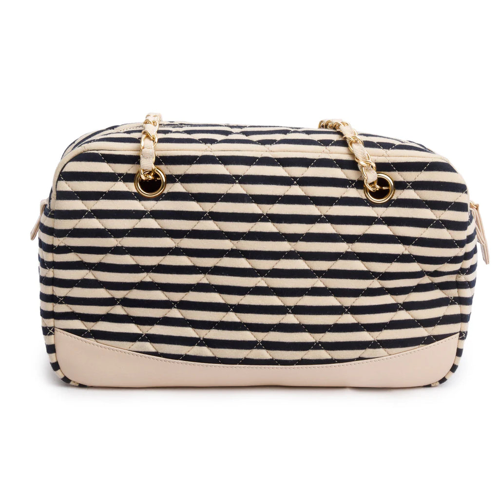 Beige &amp; Black Quilted Jersey Coco Sailor Camera Bag w/ Authenticity Card