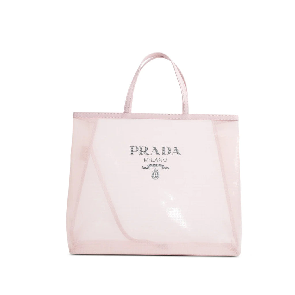 Pink Sequin Mesh Large Tote Bag w/ Pouch &amp; Authenticity Card