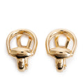 18k Yellow Gold Horsebit Clip On Earrings