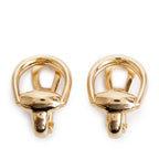 18k Yellow Gold Horsebit Clip On Earrings