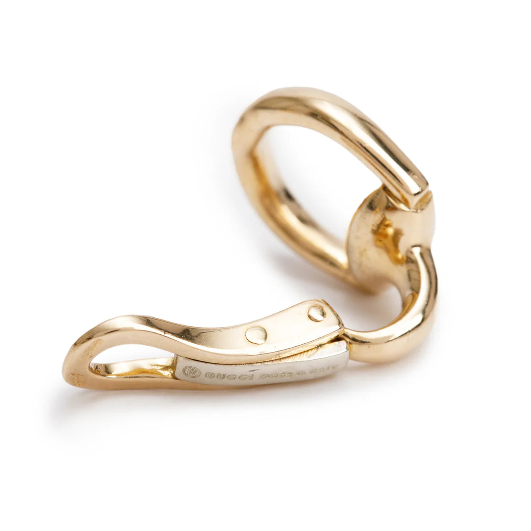 18k Yellow Gold Horsebit Clip On Earrings