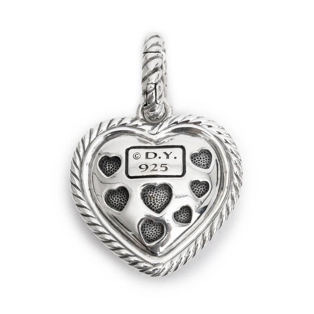 Sterling Silver Pave Black Diamond Starlight Heart Pendant