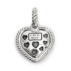 Sterling Silver Pave Black Diamond Starlight Heart Pendant