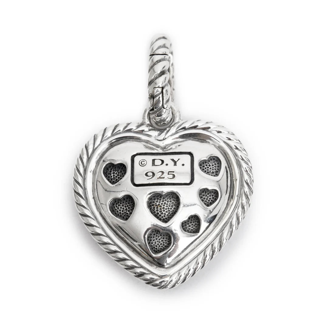 Sterling Silver Pave Black Diamond Starlight Heart Pendant