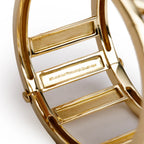 Vintage 18k Yellow Gold Atlas Wide Bangle Bracelet w/ Box