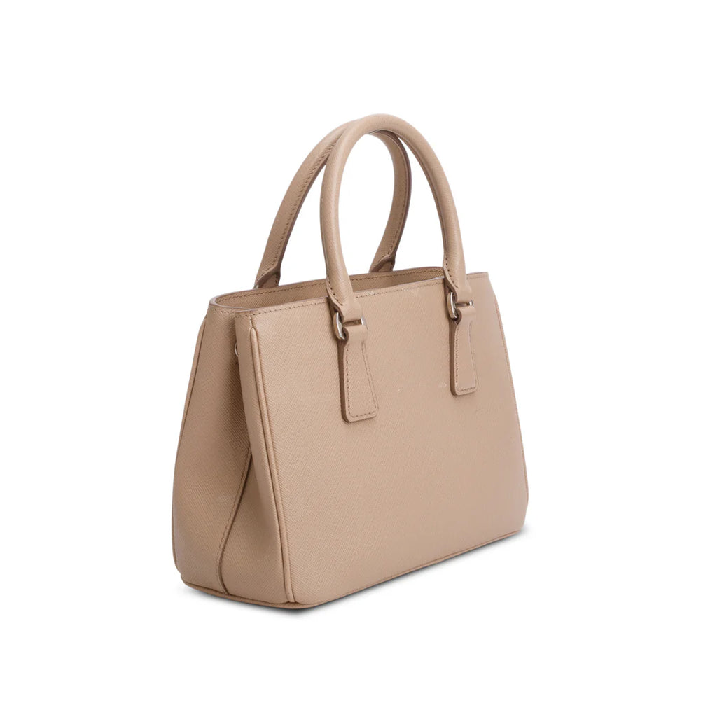 2022 Beige Saffiano Leather Mini Tote w/ Strap, Coin Pouch &amp; Authenticity Card
