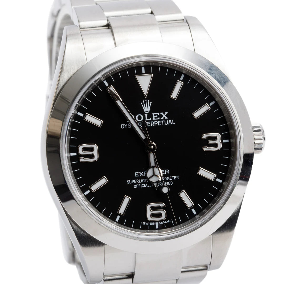Stainless Steel Oyster Perpetual Explorer 39 MM Watch 214270 w/ Box &amp; Papers