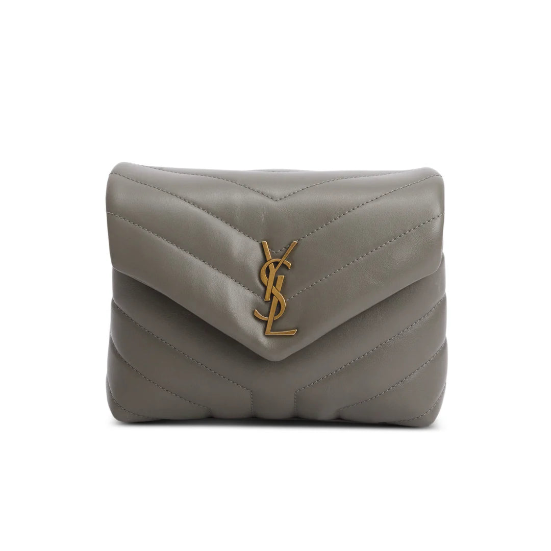 2021 Grey Calfskin Y Quilted Monogram Toy Loulou Crossbody Bag