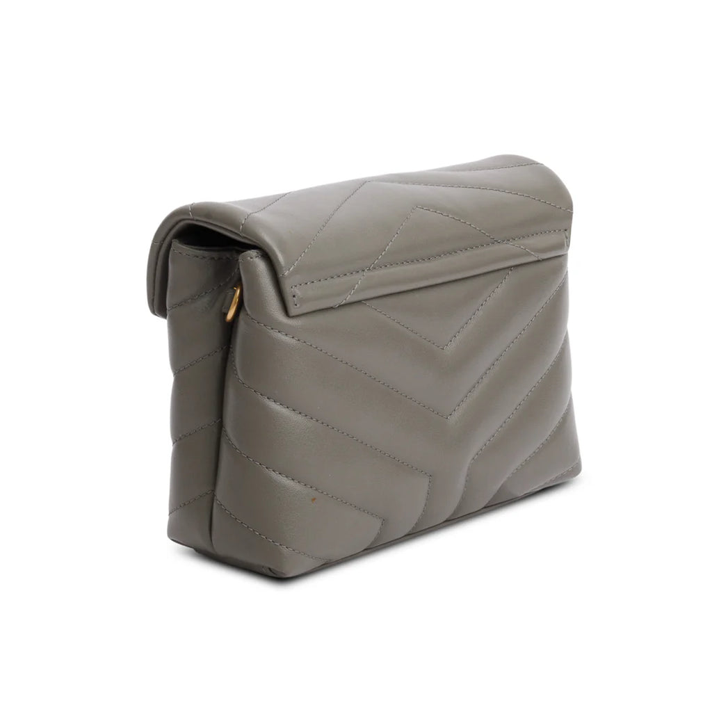2021 Grey Calfskin Y Quilted Monogram Toy Loulou Crossbody Bag
