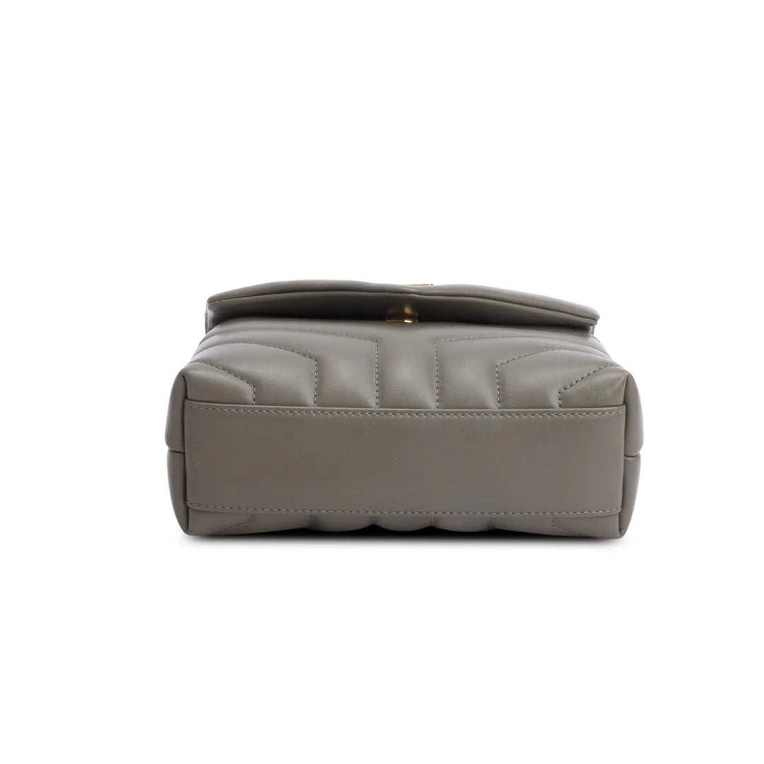 2021 Grey Calfskin Y Quilted Monogram Toy Loulou Crossbody Bag