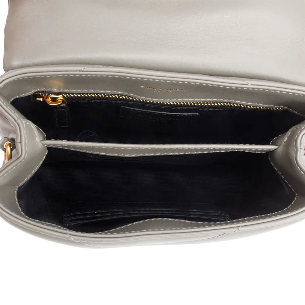 2021 Grey Calfskin Y Quilted Monogram Toy Loulou Crossbody Bag