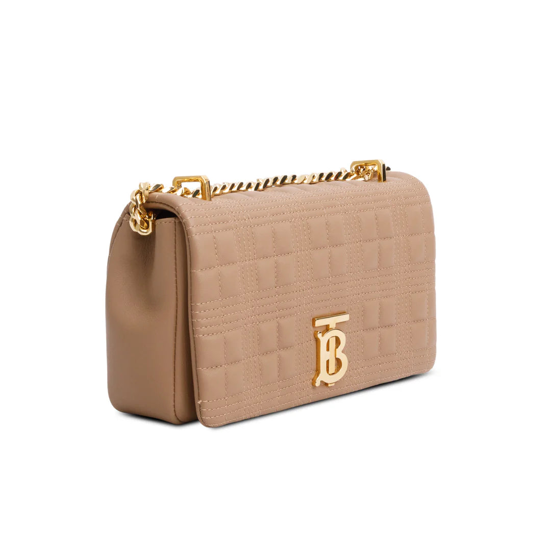 Brown Lambskin Quilted Small Lola Bag