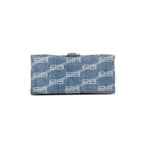 Blue BB Monogram Denim Small Hourglass Top Handle Bag w/ Strap