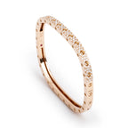 18k Rose Gold Pave Diamond Pois Moi Single-Row Square Bangle Bracelet