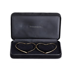 Elsa Peretti 18k Yellow Gold Large Open Heart Hoop Earrings w/ Box