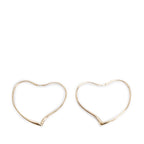 Elsa Peretti 18k Yellow Gold Large Open Heart Hoop Earrings w/ Box