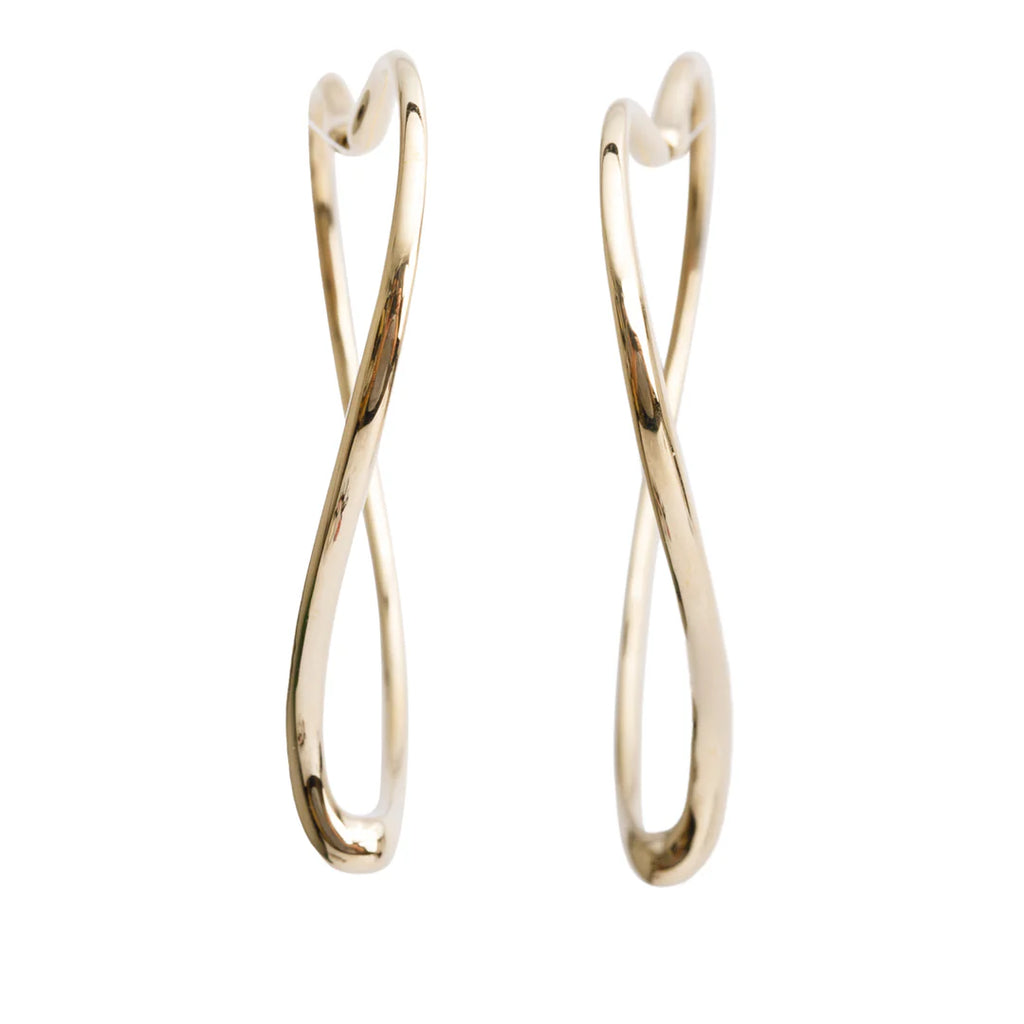 Elsa Peretti 18k Yellow Gold Large Open Heart Hoop Earrings w/ Box