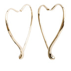Elsa Peretti 18k Yellow Gold Large Open Heart Hoop Earrings w/ Box