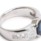 18k White Gold Sapphire &amp; Diamond Ring, Size 6