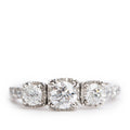 14k White Gold Diamond Cocktail Ring, Size 5