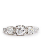 14k White Gold Diamond Cocktail Ring, Size 5