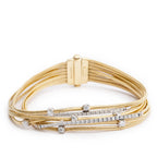 18k Yellow Gold &amp; White Gold Diamond Goa Seven-Strand Coil Bracelet