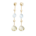 18k Yellow Gold Citrine &amp; Topaz Drop Earrings