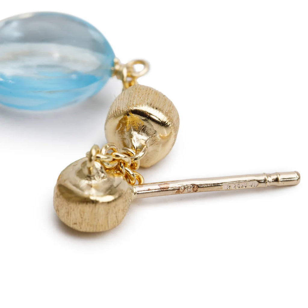 18k Yellow Gold Citrine &amp; Topaz Drop Earrings
