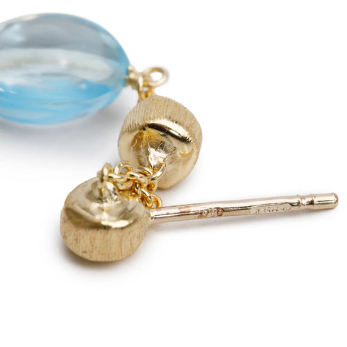 18k Yellow Gold Citrine &amp; Topaz Drop Earrings