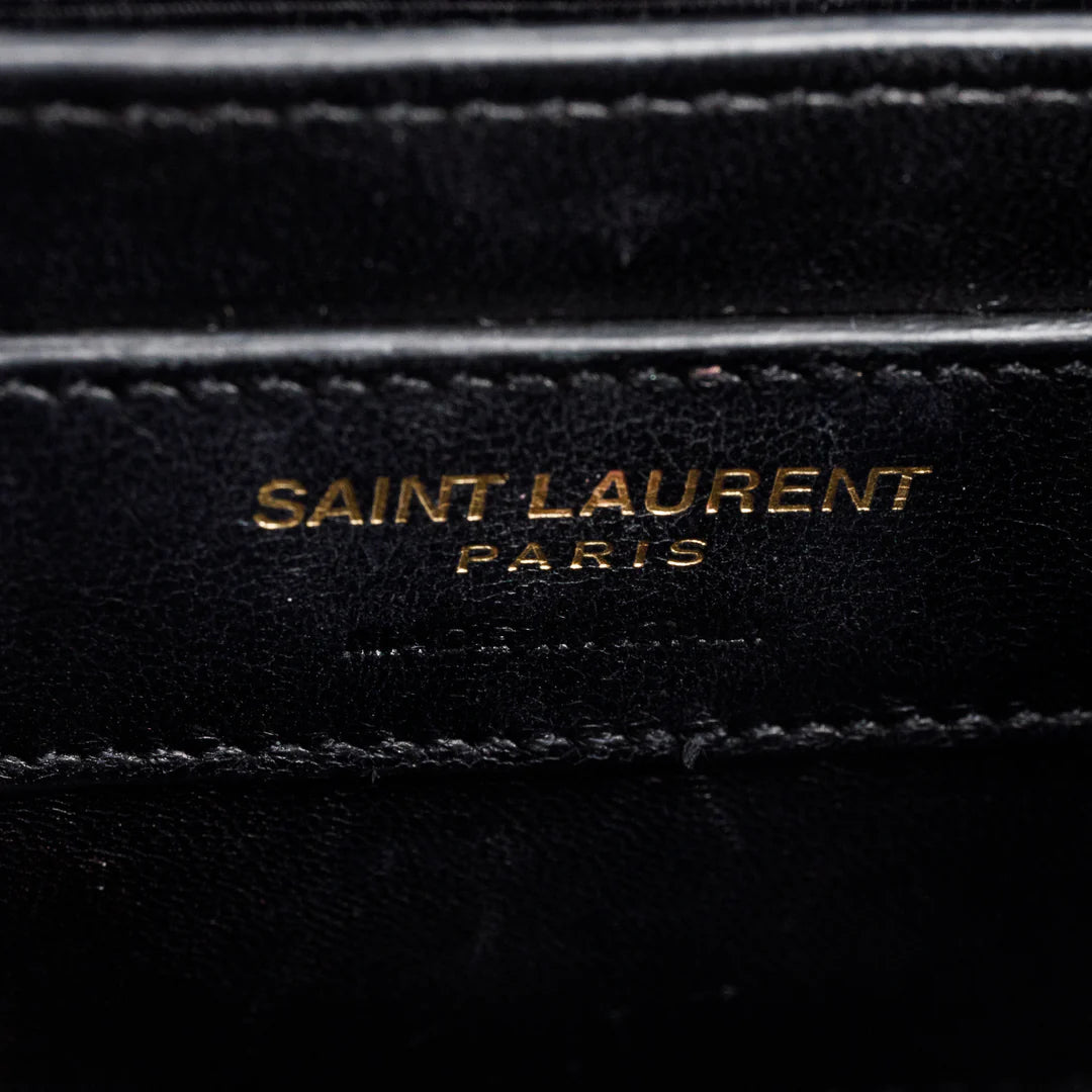 Black Grain De Poudre Leather Mini Monogram Kate Bag