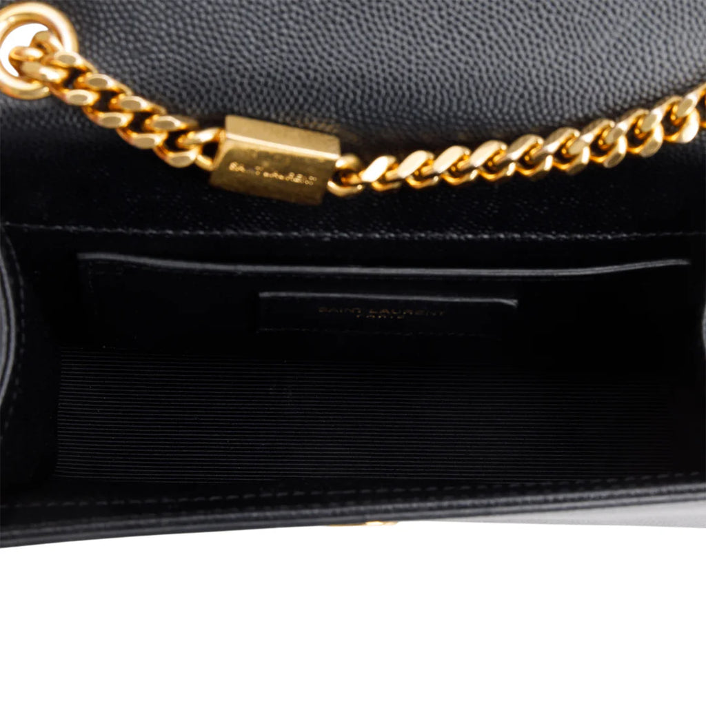 Black Grain De Poudre Leather Mini Monogram Kate Bag