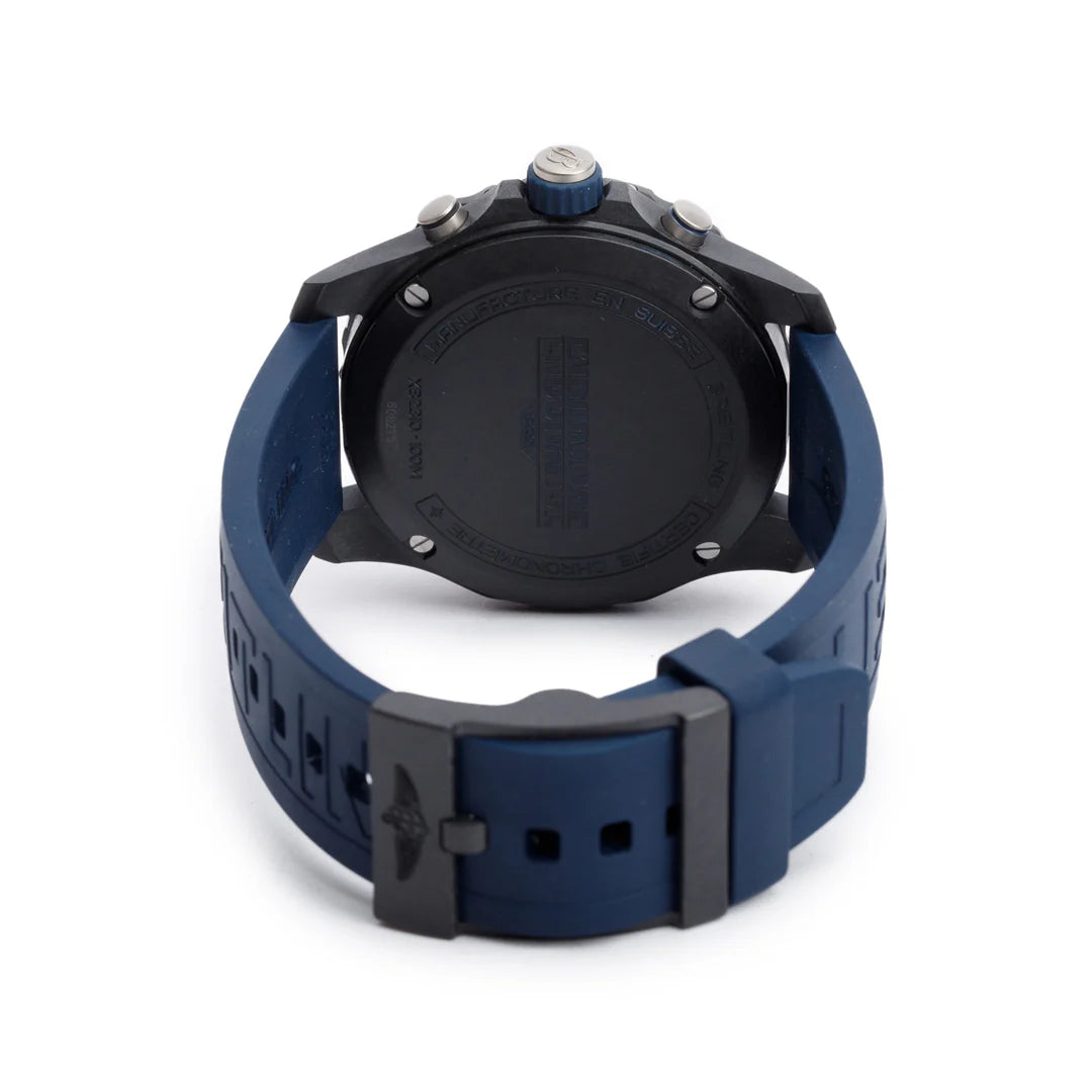 Breitlight Black Polymer Endurance Pro 44 MM Watch Black &amp; Blue X82310 w/ Box &amp; Papers