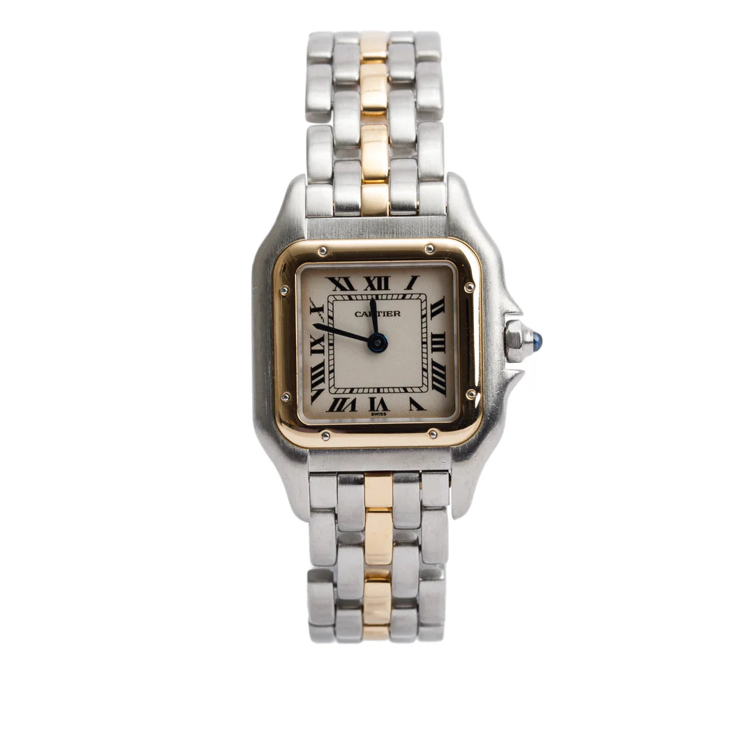 Stainless Steel &amp; 18k Yellow Gold Panthere de Watch, Small Model 1669