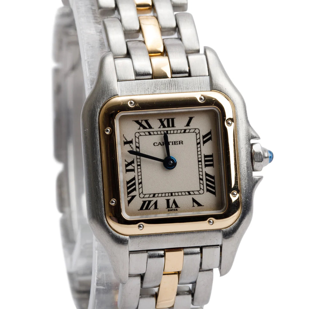 Stainless Steel &amp; 18k Yellow Gold Panthere de Watch, Small Model 1669